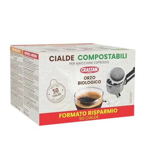 Offerta a tempo: CRASTAN 1870 - Cialde ESE Compostabili - Orzo Biologico - Box da 50 Cialde - Compatibili con Macchine Espresso - Naturalmente privo di Caffeina e di Zuccheri - 0.00% da 9.49 € a 9.49 €