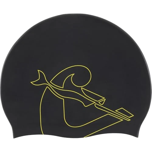 Limited-time offer: Cressi Eddie Swim Cap - Unisex Swimming Cap, Black/Yellow, One Size from 6.32 GBP to 6.32 GBP (save 0%)