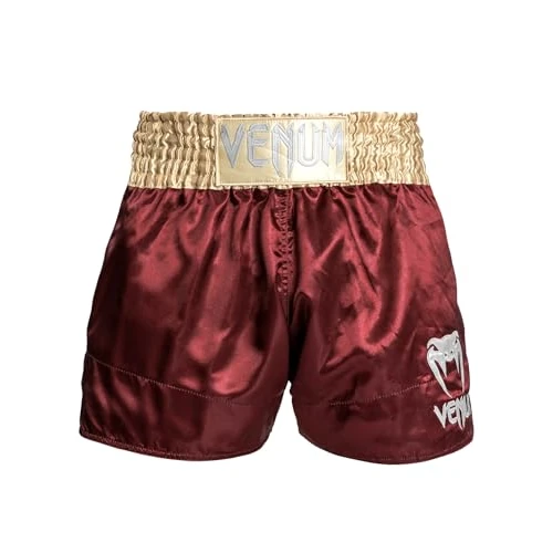 Venum, Classic Muay Thai Shorts, Herren, S, Burgunderrot/Gold/Weiß