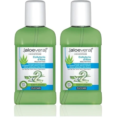 ZUCCARI Aloevera 2, Liquido Collutorio Multiattivo - 250 ml (Confezione da 2)