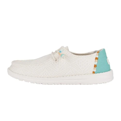 Limited-time offer: HEYDUDE Wendy Boho Crochet Women's Slip-On Loafer Shoes, Off White, 5 UK from 64.99 £ to 41.38 £ (save 36%)