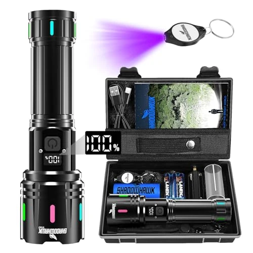 Zeitlich begrenztes Angebot: Shadowhawk Leistungsstarke LED-Taschenlampe, 20.000 Lumen, wiederaufladbar, USB, XHM90.2 LED, IP67, militärisch, für Camping, Wandern, Notfälle von 29.99 € auf 29.99 € (0.0% Rabatt)