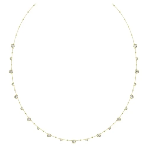 Swarovski Imber strandage, Round cut, White, Gold-tone plated