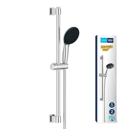 Offerta a tempo: GROHE Vitalio Start 110 Set Saliscendi Doccia (2 getti Rain e Jet, asta 600 mm, flessibile, SpeedClean anticalcare), Cromo, 27948001 - 7% da 60.99 € a 56.99 €