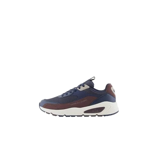 Armani Exchange Men's Bronx Sneaker, Navy Bordeau, 10 UK