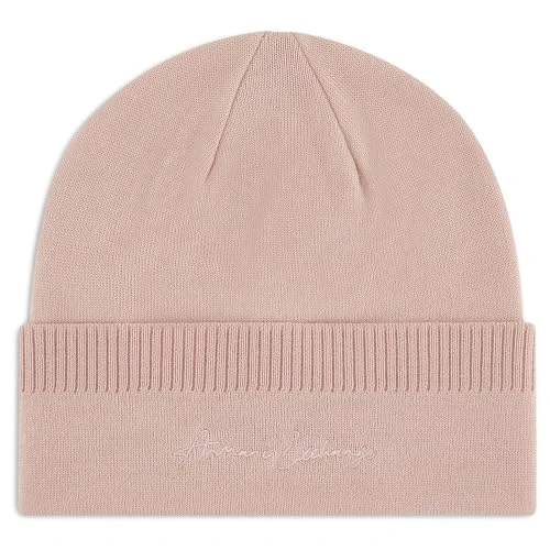 Armani Exchange Ophelia, Logo Signature On Tone Berretto Beanie, Milk Punch, Taglia Unica Donna