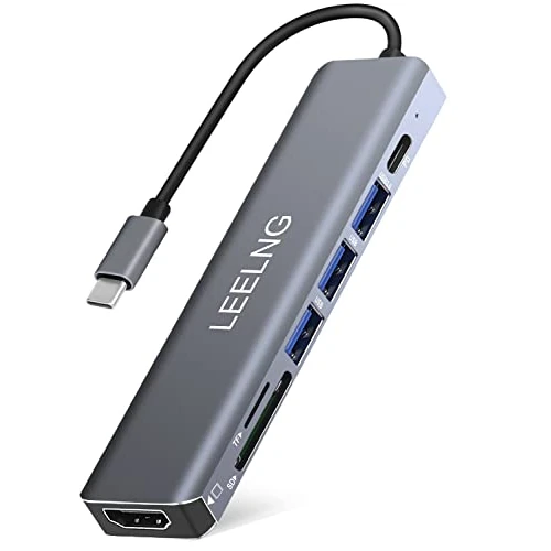 Offerta a tempo: Hub USB C per MacBook,7 in 1 Adattatore MAC Adattatore con HDTV,Lettore Schede SD/TF,Docking — 5% da 19,99 € a 18,99 €