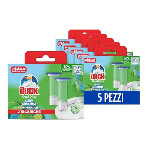 Offerta a tempo: Duck Fresh Discs, Gel WC, Rosa & Fiori di Loto, 10 Ricariche, 60 Dischi - 32% da 29.19 € a 19.99 €