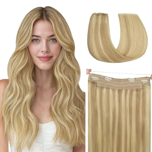 Limited-time offer: HOTBANANA Wire Hair Extensions, Quick Wear Invisible Transparent Line 14" from $43.79 to $37.22 (save 15%)