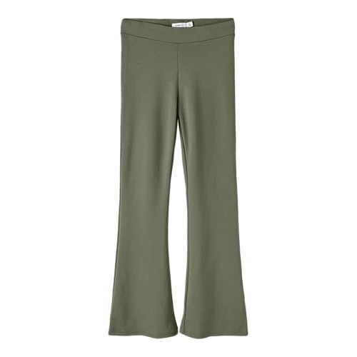NAME IT Meisjes Kinder Bootcut Stretch Broek Mid Waist Wijde Pijp met Elastische Taille NKFFRIKKALI, Colour:Green, Größe Kinder:110