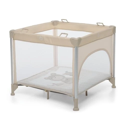 Foppapedretti Parque plegable Jubox, para niños desde el nacimiento hasta los 36 meses, transportable con bolsa incluida, alfombrilla de embalaje, esquinas protegidas con revestimiento, 93 x 93 x 78