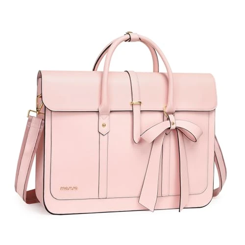 Limited-time offer: MOSISO Laptop Bag for Women,16 inch PU Leather Computer Bag, Pink | 15-15.6 inch Laptop Shoulder Bag Convertible Backpack,Messenger Bag Casual Handbag Work Travel Briefcase with Bowknot from 35.99 £ to 34.19 £ (save 5%)