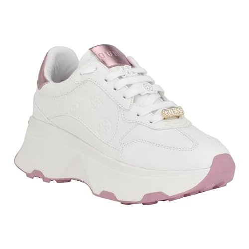 Guess Calebb, Zapatillas Mujer, Blanco Rosa 147, 36 EU