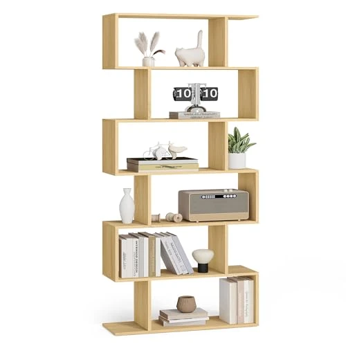 Offerta a tempo: VASAGLE Scaffale a 6 Ripiani, Libreria, 24 x 70 x 191,6 cm, Divisorio per Stanza, Organizzatore a Cubi, Stile Moderno, per Soggiorno, Camera da Letto, Ufficio, Rovere Naturale LBC061T70 - 20% da 69.99 € a 55.99 €