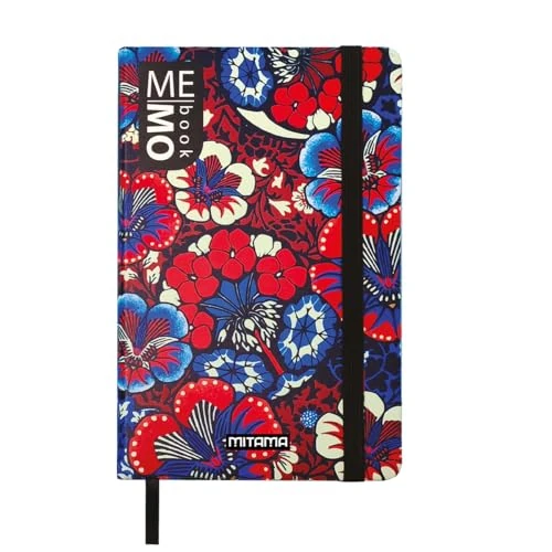 Mitama Notizbuch Large – Grafik FLOWERS – MEMO BOOK – Notizbuch – Soft Touch Cover – Innentasche + Bleistift enthalten – weiße Blätter – 13 x 21 cm