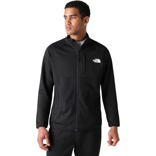 The North Face Canyonlands Full-Zip Fleece Jacket da Uomo - Giacca in Felpa per Escursioni e Attività all'Aperto - Pile di Peso Medio con Tasche con Zip di Sicurezza - TNF Black, S