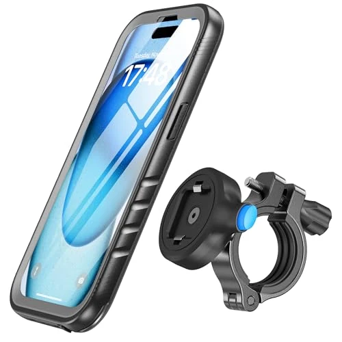 期間限定オファー: SPORTLINK (スポーツリンク) 自転車用携帯電話ホルダー iPhone 15用 防水 - オートバイ用携帯電話マウント アルミニウム 【360°回転/1秒クイックリリース】自転車 オートバイ ハンドルバー マウンテンハードバンパー 通常価格 36.00 JPY セール価格 18.80 JPY (割引 48%)