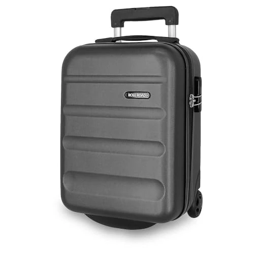 Roll Road Flex Valise Rigide fabriquée en ABS, Un matériau, Fermeture à Combinaison latérale, 4 Roues Doubles, Bagage Main, intérieur Pratique avec Un Compartiment, Anthracite, Talla única, Valise à