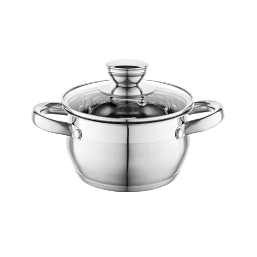 Oferta limitada: FLORINA Cacerola de Acero Inoxidable (1,3 l) 14 cm I Ollas Cocina con Tapa de Cristal OLIVER I Apto para Lavavajillas I Olla para Pasta, Sopas I Ideal para Todo Tipo de Cocinas, Incluyendo Inducción de 15.49 EUR a 15.49 EUR (ahorro 0%)