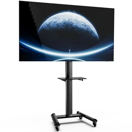 Offre limitée : XTRARM Support TV Mobile Proton 500 avec étagére, Prises et Ports USB, VESA Hauteur 211 cm, Format Portrait, Paysage, 32-75 Pouces 40 kg Noir de 249.00 € à 249.00 € (0.00% de remise)