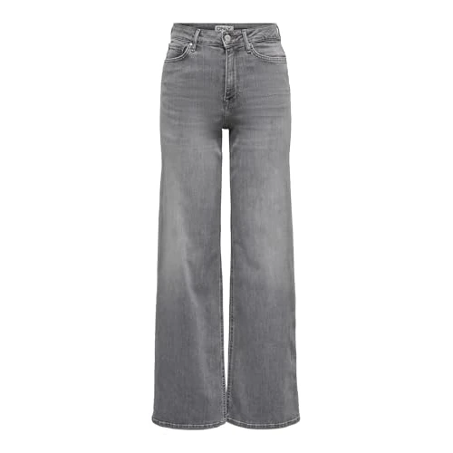 ONLY Wide-fit Jeans ONLMADISON High Waist Wide Leg Fit Jeans Light Grey Denim L 30 Light Grey Denim