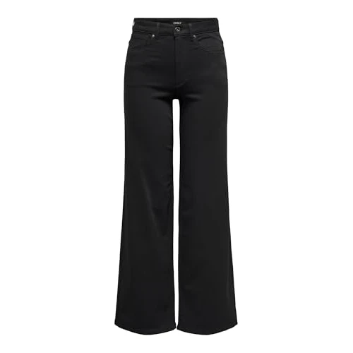 Offre limitée : ONLY Femme Onlmadison Blush Hw Wide Dnm Soo796 Noos Jeans, Jean Noir, XS / 34L EU de 59.99 € à 44.97 € (25% de remise)
