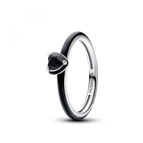Beperkte aanbieding: PANDORA ME Schwarzes Chakra Herz Ring aus Sterling-Silber mit künstlichen Kristallen, Größe: 54, 193088C01-54 van 39.00 EUR naar 39.00 EUR (besparing 0%)