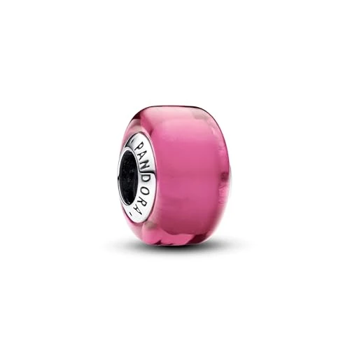 Offerta a tempo: PANDORA Ciondolo Moments in argento 9 con vetro di Murano rosa - 40% da 25.00 € a 15.00 €