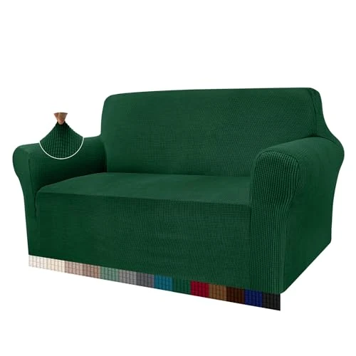 Zeitlich begrenztes Angebot: Granbest High Stretch Sofabezug Moderne Sofaüberwurf Jacquard Elastische Sofahusse für Wohnzimmer Protector für Hunde Haustiere (2 Sitzer, Dunkelgrün) von 37.99 € auf 27.68 € (27% Rabatt)