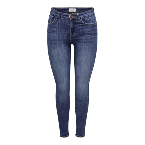 ONLY Skinny fit Jeans ONLPOWER Mid Waist Skinny Fit Jeans Dark Blue Denim L 34 Dark Blue Denim