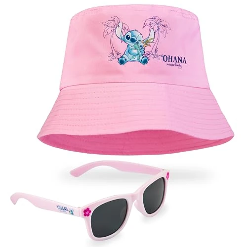 Limited-time offer: Disney Stitch Sunglasses and Bucket Hat Summer Accessories Set for Girls Lightweight Breathable One Size Sun Hat 100% UV Protection Kids Sunglasses Travel Holiday Stitch Gifts for Girls (Pink) from 9.89 GBP to 9.89 GBP (save 0%)
