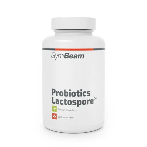 GymBeam Probiotici Lactospore con Bacillus Coagulans, 90 cps, 4 miliardi di Colture Vive per Porzione, Favoriscono una Digestione Ottimale, Arricchiti con la Fibra Prebiotica Inulina