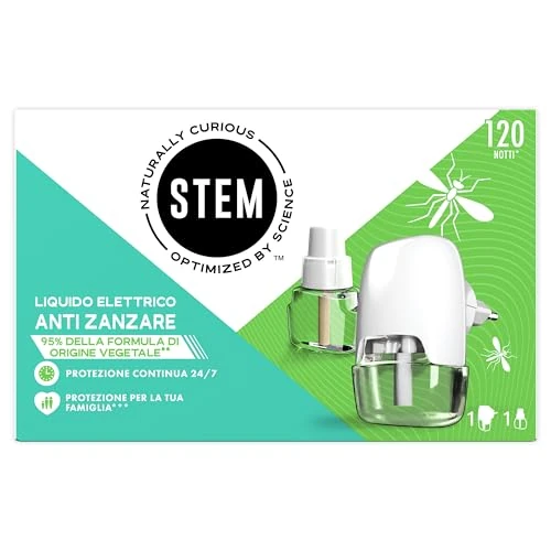 Offerta a tempo: STEM - Diffusore Elettrico Antizanzare + 2 Ricariche (120 Notti) — 52% da 10,65 € a 5,12 €