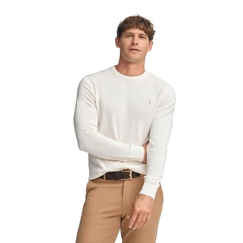 Offre limitée : Polo Club Pull Basique à col Ras du Cou Couleur Ivoire à Logo brodé Homme de 59.90 € à 49.90 € (17% de remise)