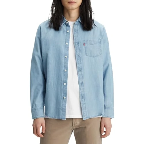 Levi's Koszulka męska z krótkim rękawem Classic Pocket Tee, lewis chambray, XS