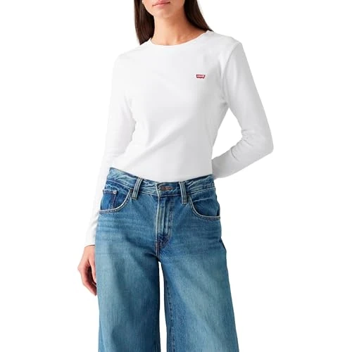 Tijdelijke aanbieding: Levi's Essential Hm Ls Tee T-shirt voor dames, wit., XS van 40.00 € naar 35.95 € (10% korting)