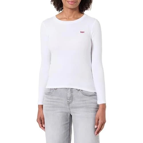 Oferta limitada: Levi'S Camiseta para Mujer Essential Hm LS tee, Color Blanco., S de 23.90 € a 19.50 € (ahorro 18%)