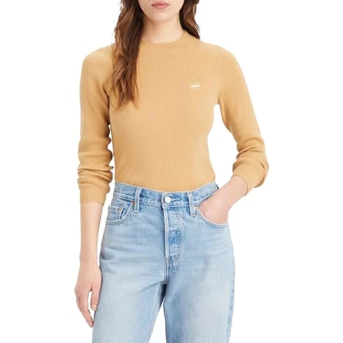 Levi's Crew Rib Sweater Sweatshirt voor dames, tan, XS