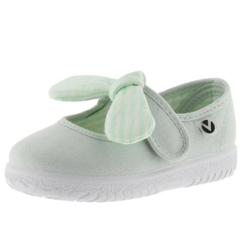 victoria Ojalá Unisex Canvas Mary Janes & Strap & Striped Bow 105110 for Kids Melon 19