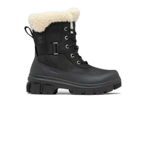 Sorel Torino V Parc Boot WP Damskie śniegowce wodoodporne, czarny (Black, Sea Salt), 40.5 EU