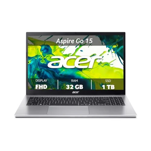 Offerta a tempo: acer Aspire Go 15 AG15-42P-R732 PC Portatile, Notebook, Processore AMD Ryzen™ 5 7430U, RAM 32 GB DDR4, 1024 GB PCIe NVMe SSD, Display 15.6" FHD, Scheda Grafica AMD Radeon, Windows 11 Home, Silver - 27% da 699.00 € a 509.57 €