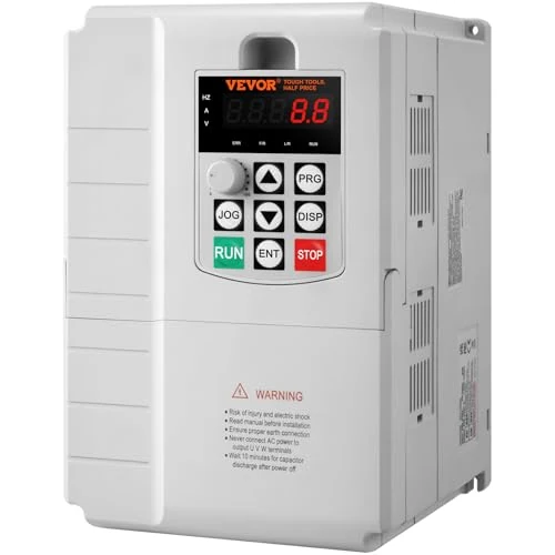Offerta a tempo: VEVOR VFD 10 HP, Variatore di Frequenza 7,5 KW, 34 A, Ingresso Monofase 220V-240V a Uscita Trifase 220V-240 V, Convertitore Frequenza 0-400 Hz per Controllo Velocità Motore CA, Variatore Frequenza - 0.00% da 196.90 € a 196.90 €