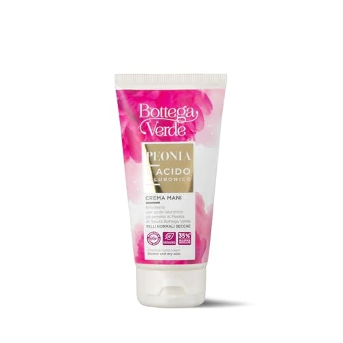 Offerta a tempo: Bottega Verde - Crema Mani Peonia e Acido Ialuronico, 75 ml, Emolliente e Idratante, con Estratto di Peonia e Acido Ialuronico, per Pelli Normali e Secche - 64% da 14.00 € a 4.99 €