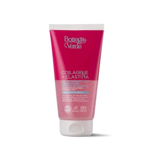 Offerta a tempo: Bottega Verde - Gel Detergente Viso, Collagene + Elastina, 150 ml, Rinnovatore, Effetto Pelle Nuova, con Phytocollagen e Skinectura, per Tutti i Tipi di Pelle - 50% da 22.00 € a 10.99 €