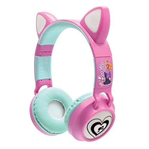 Offerta a tempo: Lexibook, Barbie, Cuffie Audio 2-in-1 Bluetooth e cablate con orecchie da gatto, ricaricabili con effetti luminosi, suono stereo, pieghevoli, regolabili, luci LED, HPBTKTBB — 24% da 34,99 € a 26,51 €