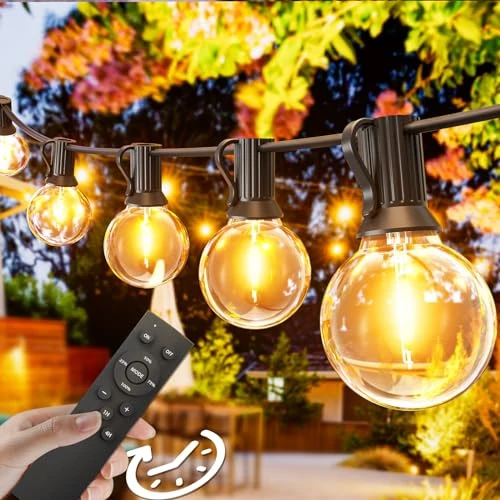 Beperkte aanbieding: Svater Lichtsnoer voor buiten, dimbaar, 60 m, G40 led-lichtketting, 104 plastic lampen, waterdicht, IP45, timer, koppelbaar, voor buiten, terras, bomen, feestdecoratie, 2700 K, warm wit (2 x 30 m) van 118.59 EUR naar 118.59 EUR (besparing 0%)