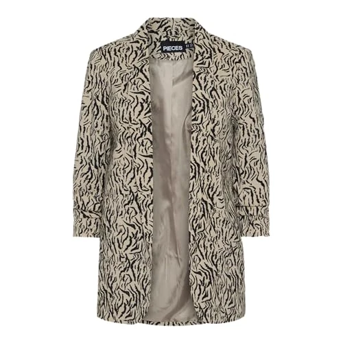 Offerta a tempo: Pieces Blazer da Donna, White Pepper/AOP: Grafico, XS - 46% da 49.99 € a 26.99 €