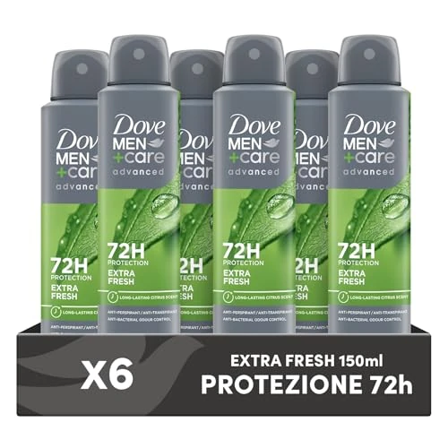 Limitiertes Angebot: Dove Dove Men + Care Extra Fresh Spray Advanced Care Deodorant für Herren, mit 1/4 Feuchtigkeitscreme, feuchtigkeitsspendende und hautfreundliche Formel, Schutz bis zu 72 Stunden, 6 Stück à 150 ml von 30.05 EUR auf 30.05 EUR (Spare 0%)