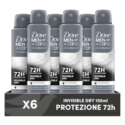 Limitiertes Angebot: Dove Dove Men + Care Invisible Dry Spray Advanced Care Deodorant für Herren, mit 1/4 Feuchtigkeitscreme, feuchtigkeitsspendende und fleckenabweisende Formel, Schutz bis zu 72 Stunden, 6 Stück à 150 ml von 17.70 EUR auf 17.70 EUR (Spare 0%)