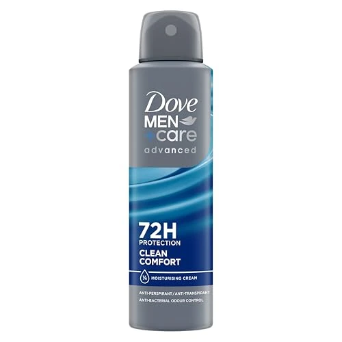 Dove Deodorante Dove Men + Care Clean Comfort Spray Advanced Care, Deodorante Uomo, con 1/4 Crema Idratante, Formula Idratante e Delicata sulla Pelle, Protezione Fino a 72 Ore, 150 ml